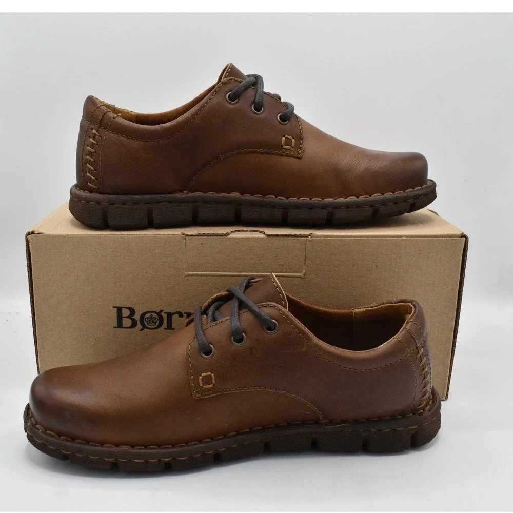Born Mens Size 8 Soledad Brown Avana Full Grain Leather Casual Oxford Shoes